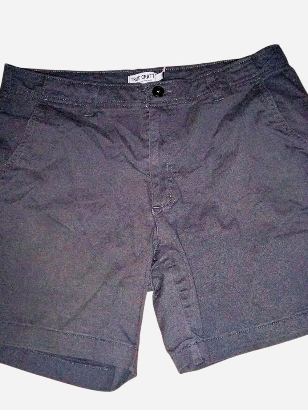 True Craft Men's Charcoal Flat-Front Shorts